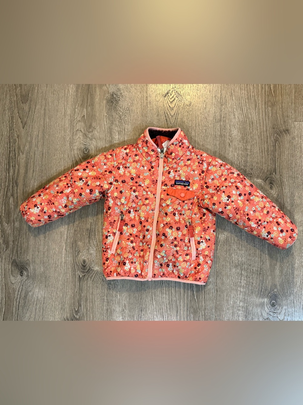 Patagonia Baby Reversible Tribbles floral jacket